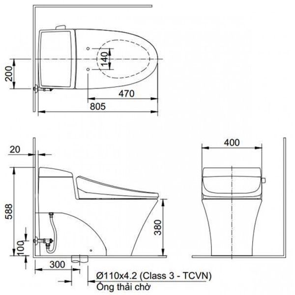 Bàn cầu 1 khối Inax AC-1017VRN