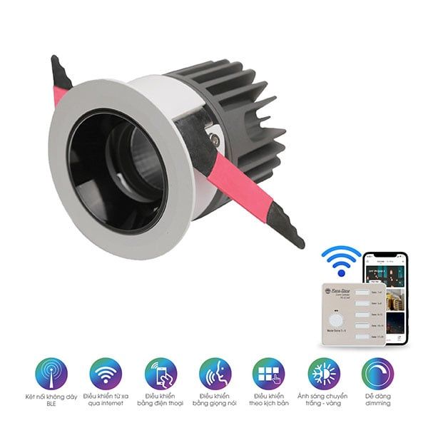 Đèn Led Downlight đổi màu AT19.BLE 80/12W (A24)
