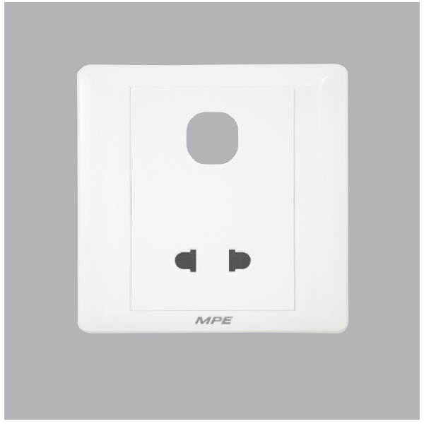 Mặt Ổ Cắm Đơn 2 Chấu + 1 Lỗ MPE B2USX