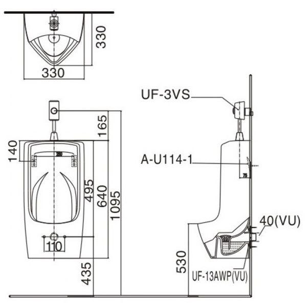 Bồn tiểu nam Inax AU-431VR