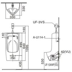 Bồn tiểu nam Inax AU-431VR