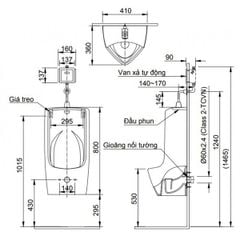Bồn tiểu nam Inax U-411V