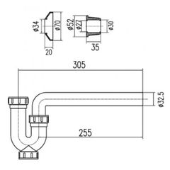 Co Chữ P INAX A-325PL Nhựa