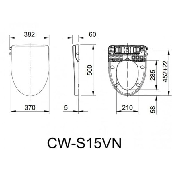 Nắp Shower Toilet INAX CW-S15VN Rửa Cơ