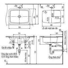 Chậu rửa âm bàn Inax AL-2298V