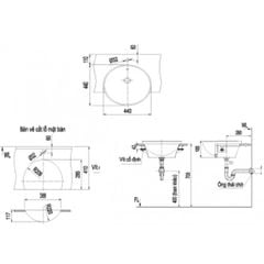 Chậu rửa bán âm Inax L-333V