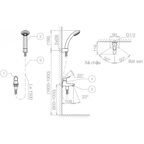 Vòi Sen Tắm Viglacera VG503 Lạnh