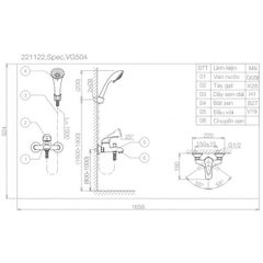 Vòi Sen Tắm Nóng Lạnh Viglacera VG504