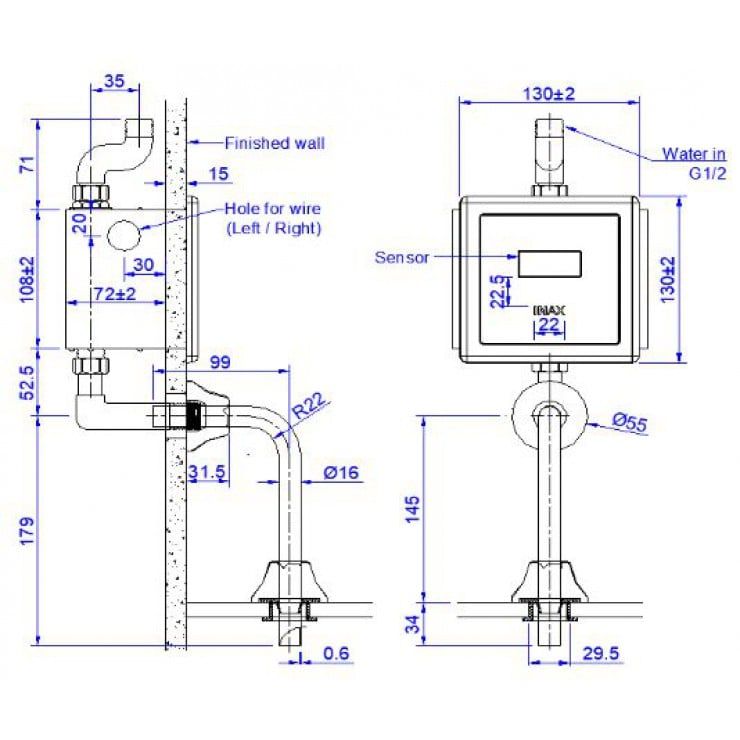 Van xả bồn tiểu Inax OKUV-30SM