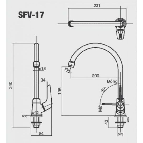 Vòi bếp Inax SFV-17