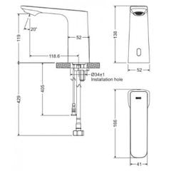 Vòi chậu cảm ứng nóng lạnh Inax AMV-91K