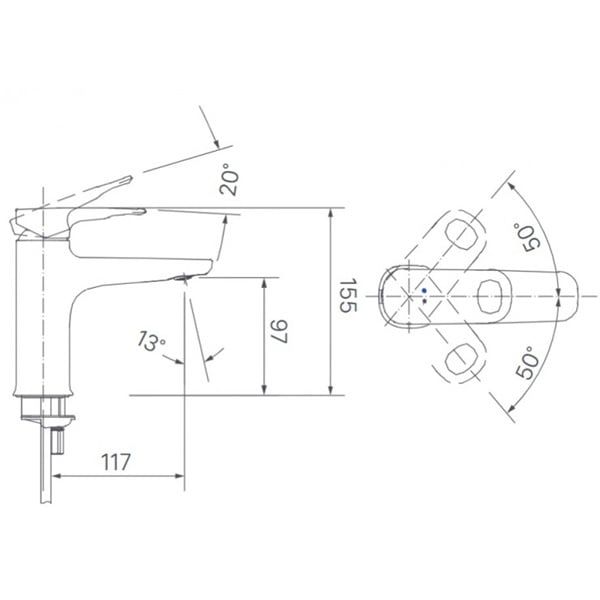 Vòi chậu nóng lạnh Inax LFV-652S