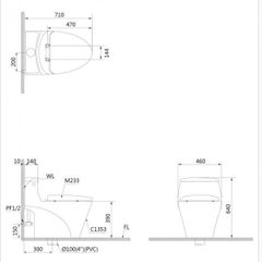 Bàn cầu 1 khối Caesar C1353