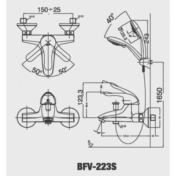 Sen tắm nóng lạnh Inax BFV-223S