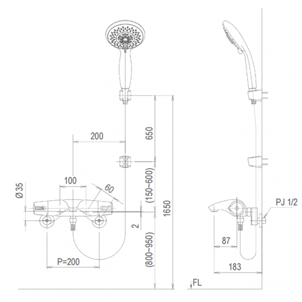 Sen tắm nhiệt độ Inax BFV-5103T-5C