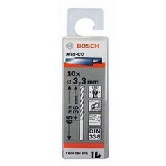 Mũi khoan INOX HSS-Co 3.3mm (hộp 10 mũi) Bosch 2608585878
