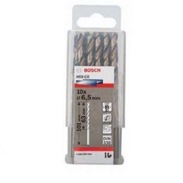 Mũi khoan INOX HSS-Co 6.5mm (hộp 10 mũi) Bosch 2608585890