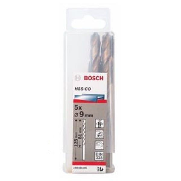 Mũi khoan INOX HSS-Co 9mm (hộp 5 mũi) Bosch 2608585896