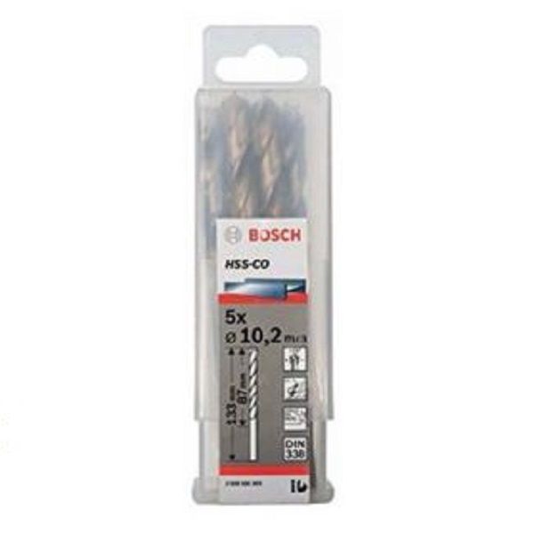 Mũi khoan INOX HSS-Co 10.2mm (hộp 5 mũi) Bosch 2608585899