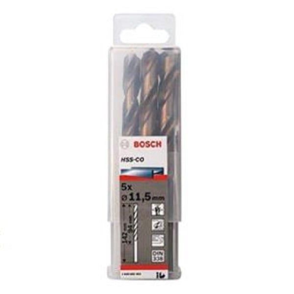 Mũi khoan INOX HSS-Co 11.5mm (hộp 5 mũi) Bosch 2608585902