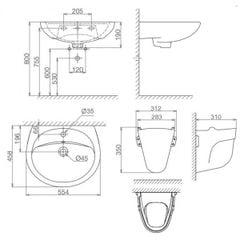 Chậu Rửa Mặt Lavabo Viglacera BS409/BS502 Treo Tường