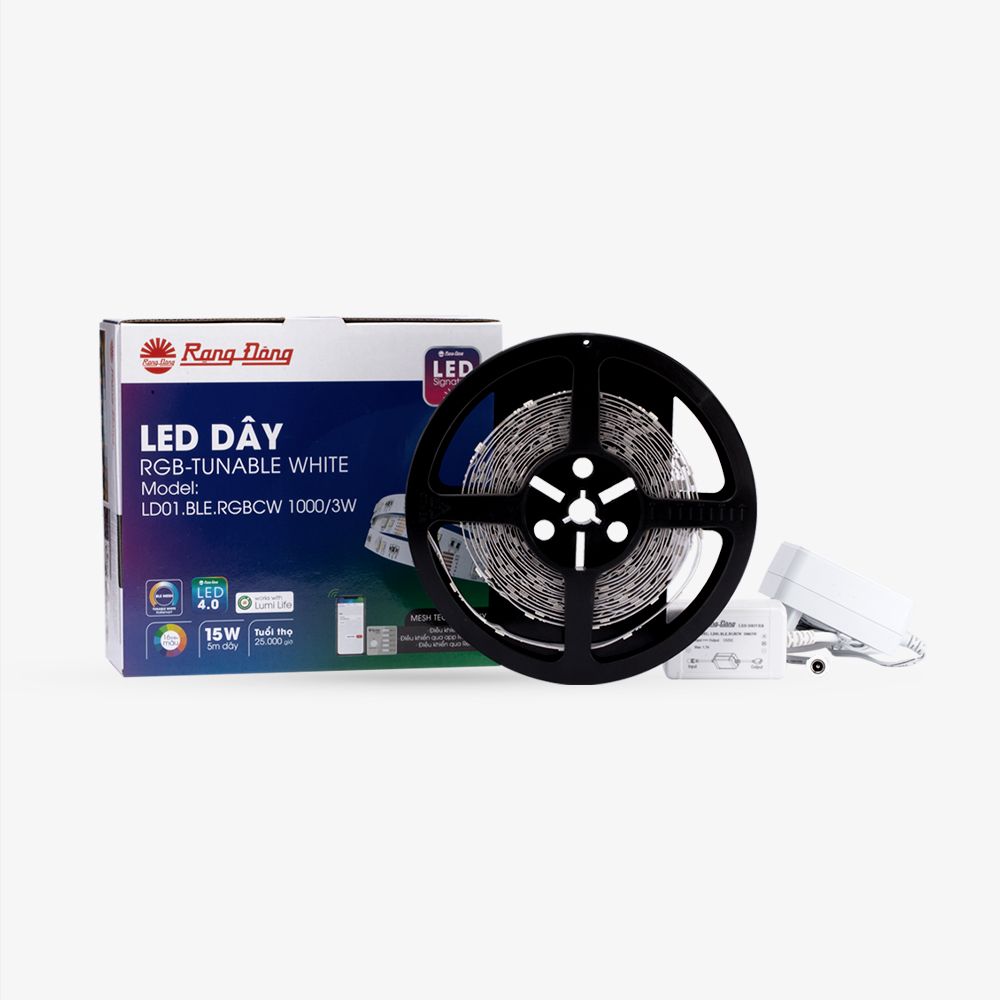Đèn led dây RGBCW 16 triệu màu Bluetooth LD01.BLE.RGBCW 1000/3W Rạng đông