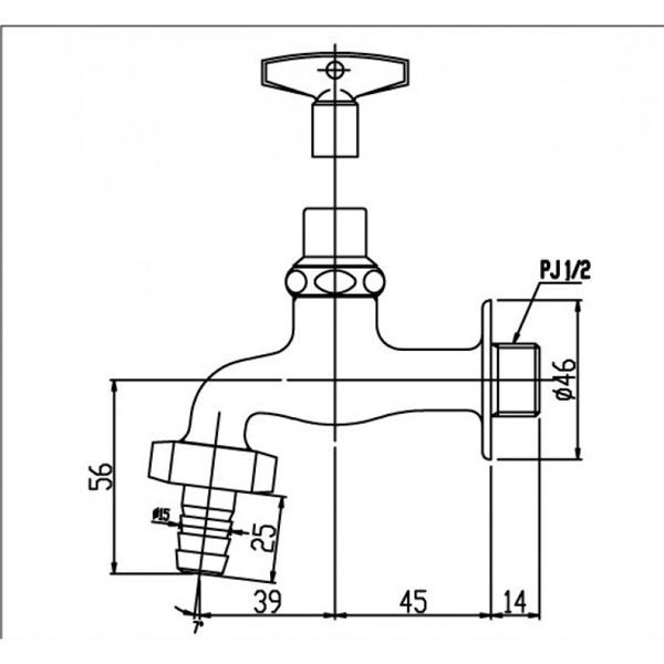 Vòi nước lạnh Inax LF-15G-13(JW)