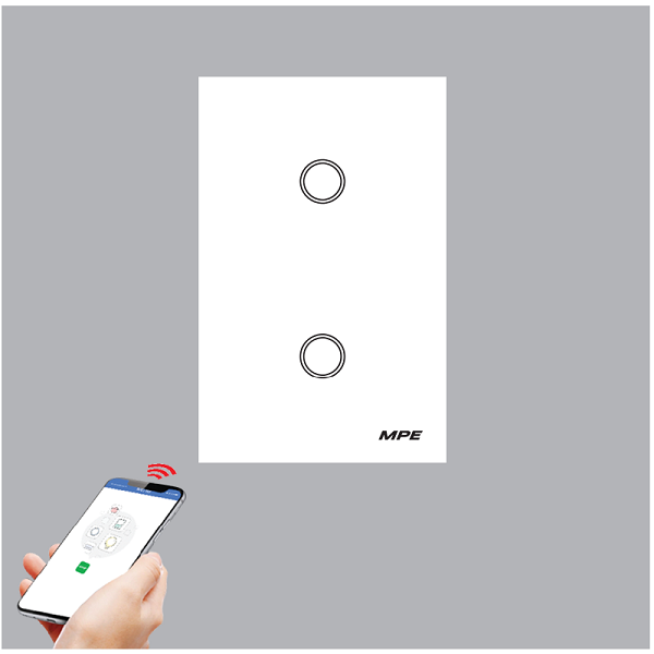 Mặt 2 công tắc wifi MPE SW2/SC