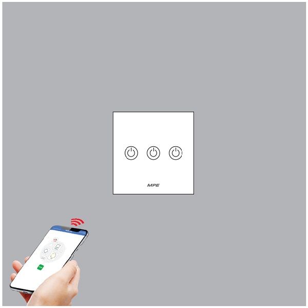 Mặt 3 công tắc vuông Zigbee MPE SWV3/ZB