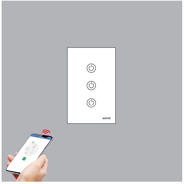 Mặt 3 công tắc wifi MPE SW3/SC