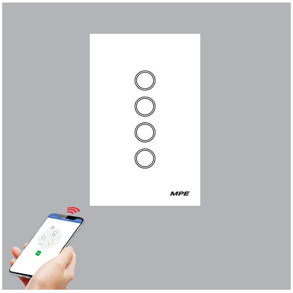 Mặt 4 công tắc wifi MPE SW4/SC