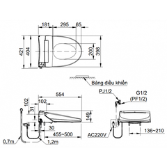 Nắp Điện Tử INAX CW-KA22AVN Bảng Điều Khiển Từ Xa