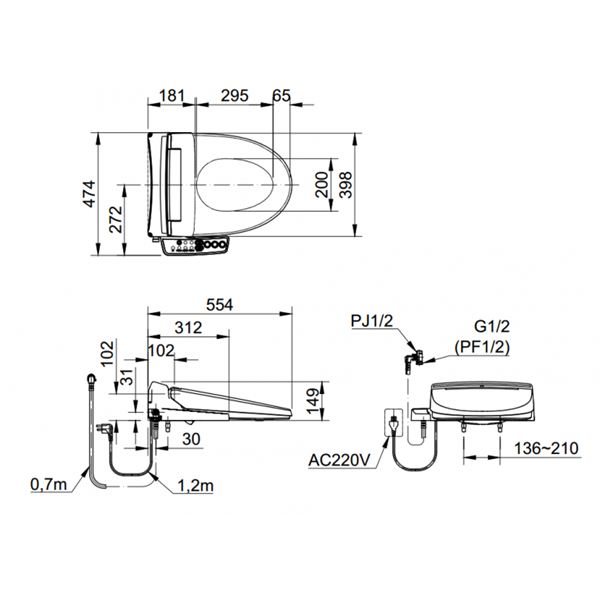 Nắp Điện Tử INAX CW-KB22AVN Shower Toilet