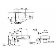 Nắp Điện Tử INAX CW-KB22AVN Shower Toilet