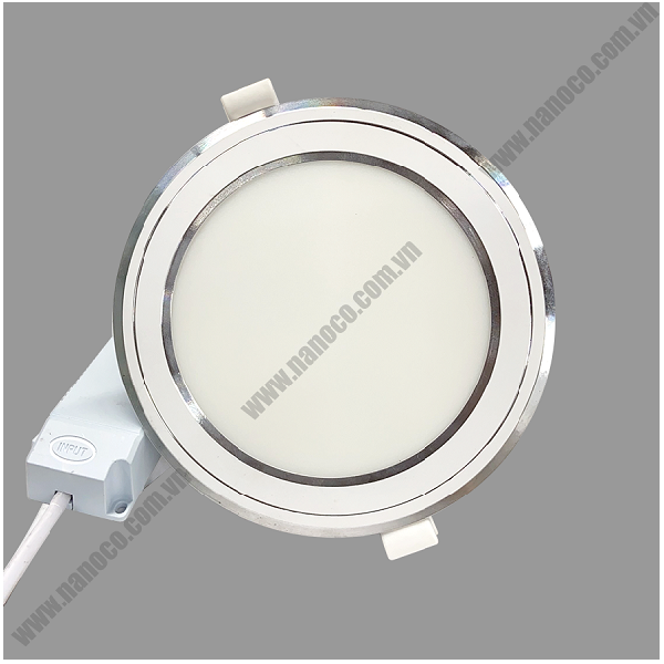 Đèn LED Downlight siêu mỏng viền bạc 9W Nanoco