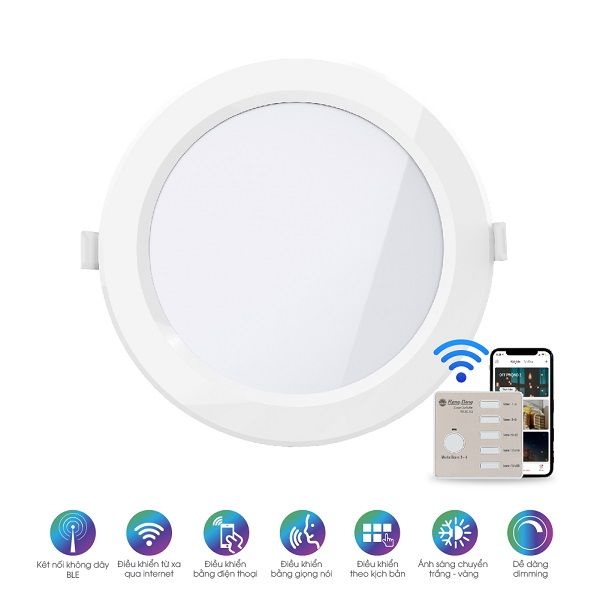 Đèn LED panel tròn PT04.BLE Bluetooth Rạng đông