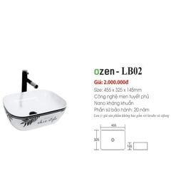 OZEN-LB02 LAVABO ĐẶT BÀN OZEN
