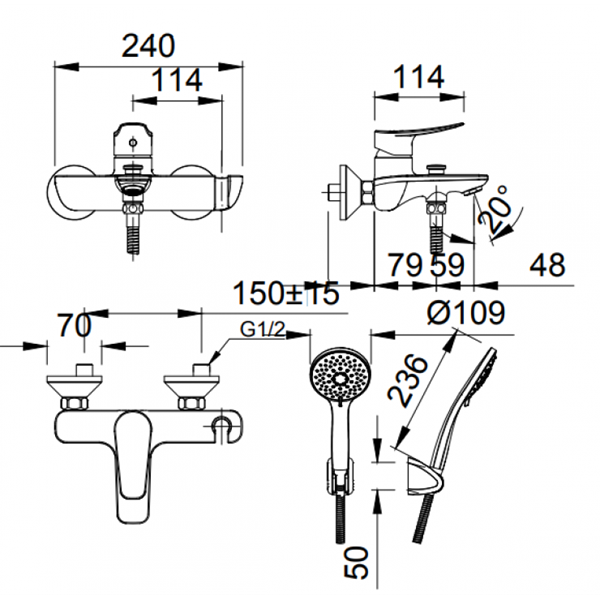 Sen tắm nóng lạnh Inax BFV-503S
