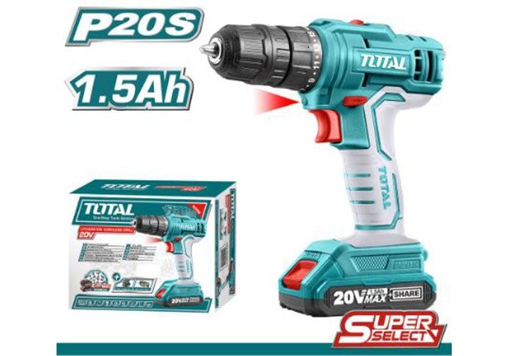Máy khoan vặn vít dùng pin 20V Total TDLI20011