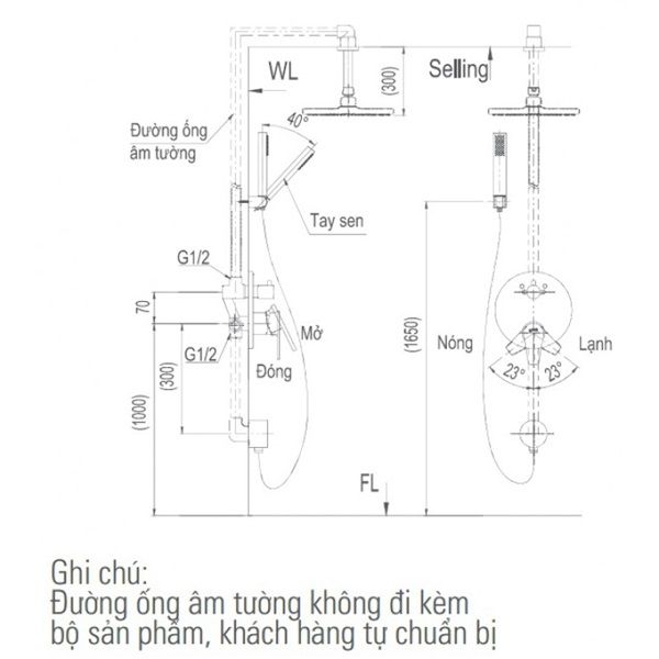 Sen tắm âm tường Inax BFV-71SEC
