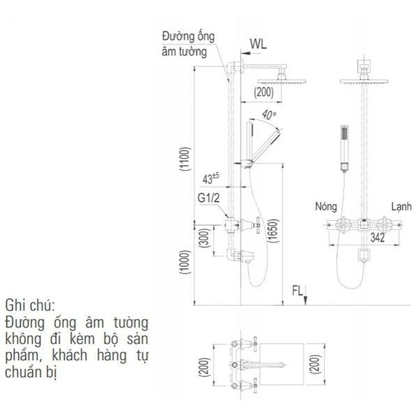 Sen tắm âm tường Inax BFV-81SEHW