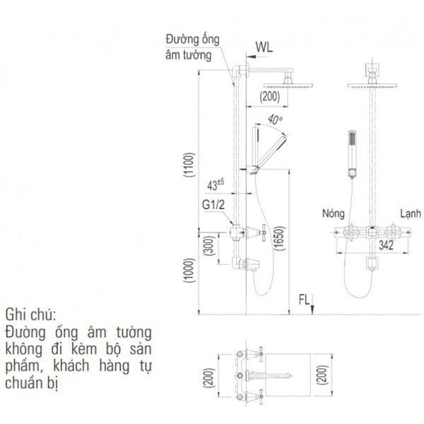Sen tắm âm tường Inax BFV-81SEHC