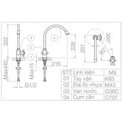 Vòi Bếp Viglacera VG707 Lạnh