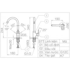 Vòi Bếp Viglacera VG731 (VSD7031) Nóng Lạnh