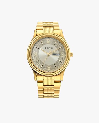  TITAN - Đồng hồ nam Champagne Dial Analog 40mm 