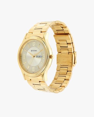  TITAN - Đồng hồ nam Champagne Dial Analog 40mm 