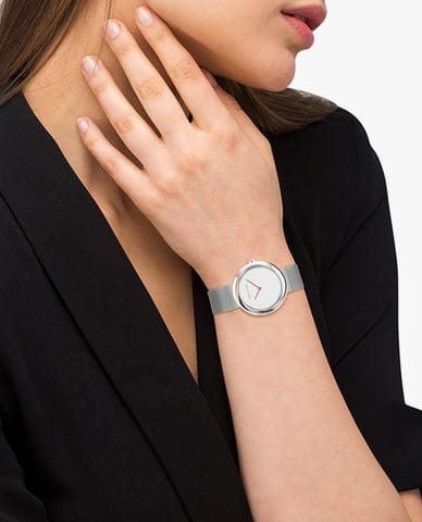  Calvin Klein - Đồng hồ nữ dây lưới Twisted Bezel 34mm 