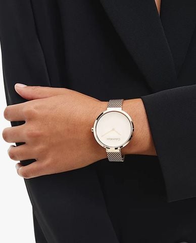  Calvin Klein - Đồng hồ nữ dây lưới Minimalistic T Bar 36mm 