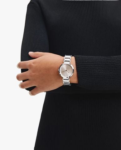  Calvin Klein - Đồng hồ nữ dây thép Minimalistic T Bar 28mm 