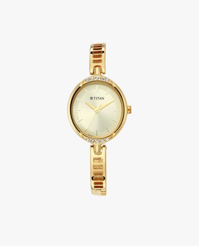  TITAN - Đồng hồ nữ Gold Dial Analog 25mm 